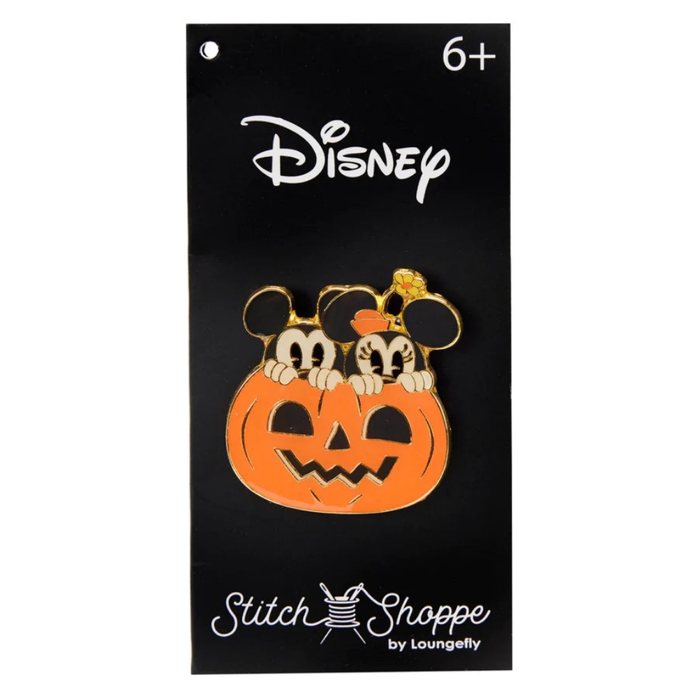 Loungefly Stitch Shoppe Disney Pumpkin Halloween Mickey & Minnie Mouse Pin